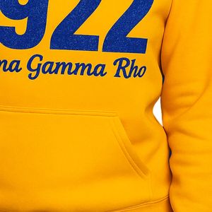 เสื้อฮู้ดผู้หญิง Gold 1922 Sigma Gamma Rho พรีเมียม ลายตัวอักษรกรีก เสื้อสเวตเชิ้ตมีฮู้ดเนื้อนุ่ม สวมใส่สบาย สไตล์ลำลอง เสื้อผ้าสตรีทแวร์สำหรับชมรมนักศึกษา - Product Image 5