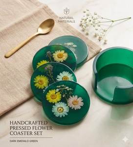 Luxury Decorative <b>Epoxy</b> Resin Coasters Handmade Wooden Coasters Resin Inlay Modern <b>Table</b> Mats for Home Office Decor Coasters - Product Image 4