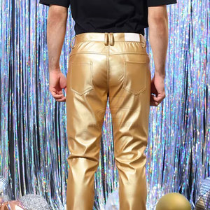 Top Quality Latest Design Men Leather Pants Wholesale Design Your Own Logo Men Leather Pants - Product Image 4
