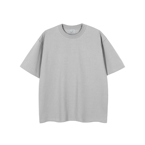 T-shirt ample respirant pour homme, col montant, en coton épais et confortable, épaules tombantes - Naimat Abbas Industries - Product Image 2