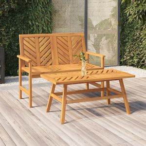 Banc de jardin en bois d'acacia massif avec finition naturelle, élégant banc de patio pour la décoration extérieure - Product Image 1