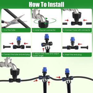 Kit Sistema di Irrigazione a Goccia Regolabile da 22,86m in PVC per Giardino con Ugelli Nebulizzatori - Sistema Completo per Irrigazione Patio - Product Image 4