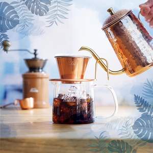 Bouilloire à col de cygne en cuivre Kalita 600 ml, fabrication japonaise, avec poignée, manuelle, pour le bureau, les voyages, le thé blanc, le matcha # 52260 - Product Image 4