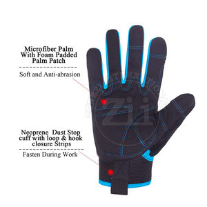 Top Selling Custom Design Mechanic <b>Gloves</b>-High Quality Nylon/Spandex/Neoprene/Leather Anti-Slip for Screen Safety Cuff - Product Image 5