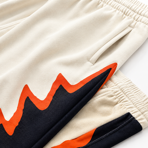 Pantalones Deportivos Anchos para Hombre, Color Negro con Estampado Lateral Naranja, Corte Holgado, Cintura Elástica, Estilo Casual Urbano - Product Image 6