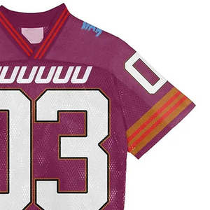 New Arrivals Wholesale Cheap Men's Sublimation Mesh OEM American Football Jerseys All Team Rugby V-Neck Short Sleeve Breathable - Product Image 4