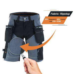Ripstop Workwear Utility Shorts Men Multi Pocket Holster <b>Tool</b> Shorts Reflective Construction <b>Carpenter</b> Shorts OEM - Product Image 6