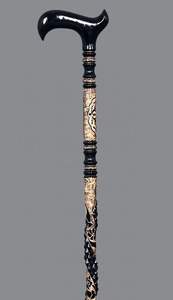 Bâton de marche en résine et bois pour personnes âgées avec poignée antidérapante et tige robuste pour un soutien fiable - Product Image 2