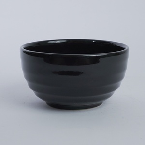 Tazón Pequeño de Cerámica Negro Brillante con Diseño Japandi, Apto para Microondas y Lavavajillas, Apilable, para Arroz, Aperitivos y Restaurantes - Product Image 3