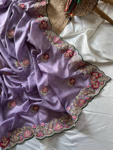 El Sari Tradicional Estilo Bollywood Más Hermoso de la India para Mujer, con Bordado de Lentejuelas Pesadas, Diseño Moderno para Fiestas - Product Image 3