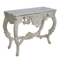 Table Console de couloir peinte en blanc Table Console en bois sculptée à la main Table d'entrée classique pour meubles d'hôtel de salon