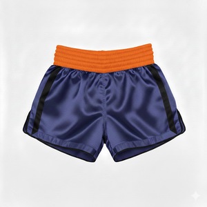 High Performance Eco-Friendly Muay Thai Shorts Front Logo Quick Dry Breathable Solid Pattern Canvas Fabric 220g <b>100</b>% - Product Image 4