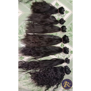 Meilleures extensions de cheveux vierges Remy de temple indien non traitées Cheveux de tressage à vague profonde droite naturelle Donateur unique Tiré unique - Product Image 2