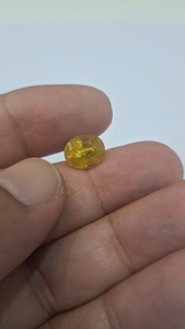 Natural Yellow Sapphire Loose Gemstone Oval Faceted <b>Pukhraj</b> <b>Stone</b> 4.3ct No Hole for Jewelry Making Wholesale - Product Image 2