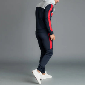 Ensemble de survêtement personnalisé pour homme avec blocs de couleur, veste zippée intégrale et pantalon de jogging, vêtements de sport avec logo personnalisé - Product Image 2