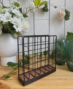 Stylish Metal Napkin Holder with Wooden Base – Modern Organizer for <b>Kitchen</b> and Dining Table Decor - Product Image 2