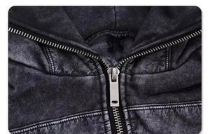 เสื้อฮู้ดบัลลาคลาวาแบบมีซิปสำหรับผู้ชาย สไตล์นินจา สำหรับกิจกรรมกลางแจ้ง ดีไซน์สีตัดกันแบบไฮสตรีท พร้อมหมวกสองชั้นแบบสั่งทำพิเศษ - Product Image 3