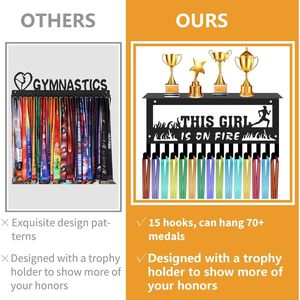 CIFbuy Espositore per Medaglie in Metallo Verniciato a Forno a Tema Corsa 'This Girl Is Fire' per TikTok e Temu Pickup - Product Image 3