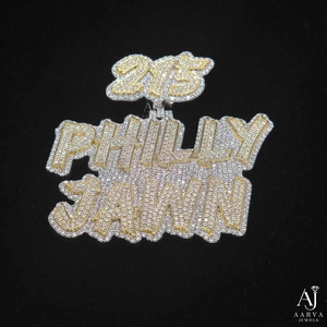 Collar con colgante de letra de moissanita chapado en oro de dos tonos y plata 925, joyería de hip hop, collar con nombre personalizado para fiesta - Product Image 1