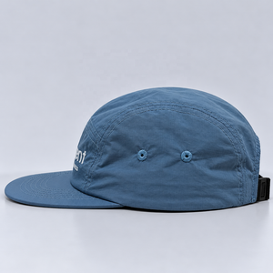 Casquette de campinguriste 5 panneaux personnalisée haut de gamme avec logo brodé, visière plate, chapeau d'extérieur, vente en gros, fabricant vietnamien, usine de couvre-chefs OEM ODM - Product Image 2