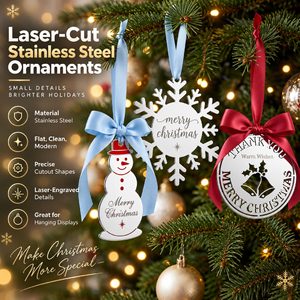 Ornements de Noël personnalisés, décoration suspendue pour arbre de Noël, cloche en acier inoxydable pour cadeaux, décoration d'arbre et événements festifs - Product Image 3