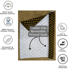 Jaipuri Hand Block Printed 60 X 40 inches size Pure Cotton Baby Quilt Boho print Super Soft Travel Eco-friendly Non Toxic Dyes - Product Image 4