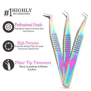 Juego de pinzas de extensión de pestañas clásicas y de volumen hechas a mano, perfectas para técnicos profesionales de alineación de pestañas - Product Image 5