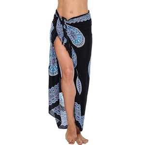 Womens Beach Swimsuit Cover Up Flower <b>Sarong</b> Wrap with Coconut Clip - Product Image 3