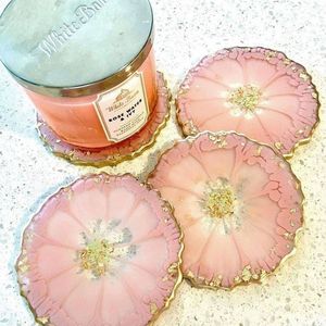 Juego de Posavasos de Resina Hechos a Mano, Fusión de Madera Natural y Epoxi Transparente, Duraderos, Arte Moderno, Corte Elegante, Recuerdos de Boda - Product Image 4