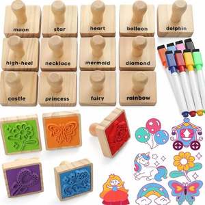 Juego de herramientas de estampado artesanal de calidad premium, juego de sellos de goma mini coloridos y duraderos, hechos a mano por exportador a bajo precio. - Product Image 1