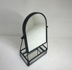 ARTISAN DESIGN Smart Vanity <b>Mirror</b> with Black Finish Modern Metal Tabletop Design Adjustable Desktop <b>Makeup</b> <b>Mirror</b> with Tray - Product Image 2