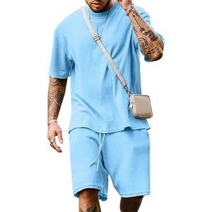 Custom Men 2 Piece <b>Set</b> Manufacturer Cotton T Shirt Shorts <b>Set</b> Casual Summer OEM ODM Private Label Bulk - Product Image 1