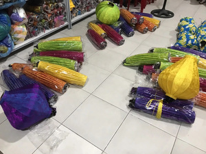 Silk Lanterns Painted Bamboo Silk Lanterns Decorative <b>Lights</b> For Hotel Restaurant Garden Vietnam Silk Lanterns - Product Image 2