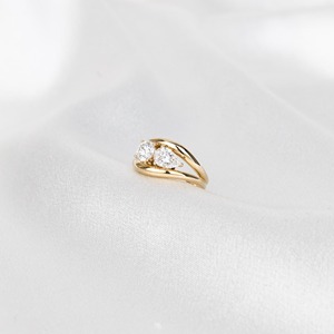 1.40ct Lab Grown Diamond Toi Et Moi <b>Ring</b> Round and Pear <b>Two</b> <b>Stone</b> <b>Ring</b> 14K Gold Minimalist Engagement <b>Ring</b> Fine Jewelry - Product Image 4