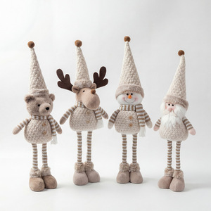 Poupée de Noël en peluche LANJO, figurine de renne, bonhomme de neige, ours, avec chapeau en tricot, décoration - Product Image 1