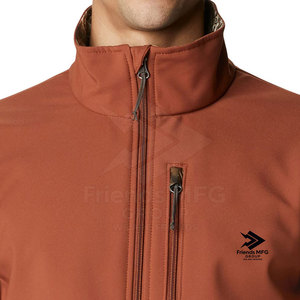 Warm <b>Men's</b> Winter Softshell <b>Jacket</b> with Stand Collar and Front Logo Customizable Eco-Friendly <b>Lightweight</b> Best Selling - Product Image 6