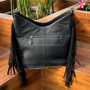 Aztec Saddle Blanket Leather <b>Handbag</b> Hand Tooled Leather Fringe Tote <b>Handbag</b> Western Style Tote Crossbody <b>Handbag</b> - Product Image 5