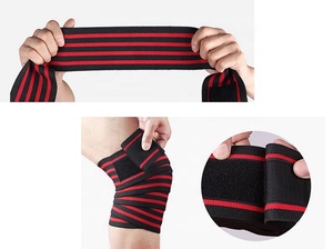 GAF Gym Fitness Haltérophilie Powerlifting Compression Élastique Haltérophilie Genouillère Bandages Pour Squat - Product Image 2