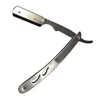 Rasoir droit professionnel pour barbier avec manche argenté, lames turques en acier inoxydable, nouveau rasoir de sécurité jetable