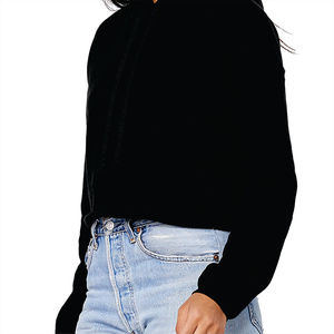 Sudaderas con Capucha Cortas Personalizables de Tallas Grandes para Mujer, Logotipo Bordado, Marca Privada OEM, Sudaderas Casuales de Invierno, Diseño Liso - Product Image 5