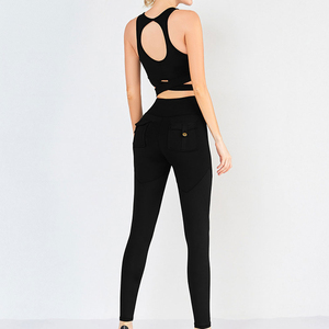 Design Your Own Women's Yoga Set-High Waist Breathable Spandex/Nylon Gym Fitness Wear with Side Stripe OEM Service Available - Product Image 6