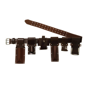 Ceinture porte-outils en cuir véritable pour échafaudage, support professionnel pour marteau et boucle pour clé à molette, robuste, pour chantier de construction, vente en gros - Product Image 1