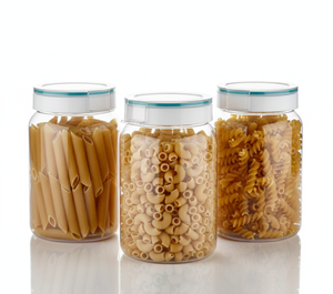 Food Storage Container Plastic Cylinder Airtight Clip-on Lid Freshness Preservation Kitchen Use Minimalist Design - Product Image 1