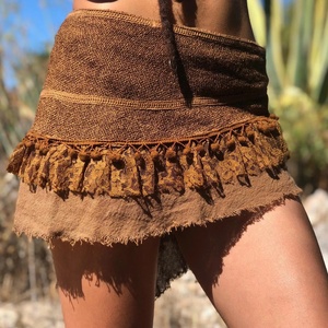 กระโปรงผู้หญิงสไตล์โบฮีเมียนประดับพู่ห้อย กระโปรงมินิผ้าฝ้ายลูกไม้แบบหลายชั้น เนื้อผ้าบางเบาพลิ้วไหว เหมาะสำหรับงานเทศกาลฤดูร้อน - Product Image 4