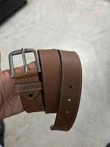 Ceinture en cuir de vachette noir avec boucle à ardillon, bord tressé, logo personnalisé, pour homme, usage quotidien, accessoires pour homme, ceinture en cuir pour homme - Product Image 3