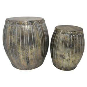 Handmade Iron Galvanized Drum <b>Stool</b> with <b>Storage</b> Modern Round Ottoman for Living Room Home Decor Furniture Hotels Apartment Use - Product Image 6
