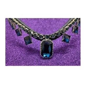 Banda de cuero para cejas cuadrada de cristal azul oscuro de calidad superior Diseñador Cuero negro marrón Ajuste cómodo - Product Image 2