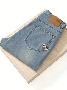 Pantalones Vaqueros Casuales de Mezclilla Personalizados de Otoño para Hombre, de Alta Calidad, Transpirables, con Técnicas de Lavado Industrial, Spandex/Algodón - Product Image 6