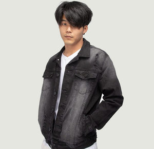 Veste en jean slim fit de haute qualité pour l'automne, en tissu de coton, avec logo personnalisé, pour hommes, style streetwear décontracté, vente en gros - Product Image 3