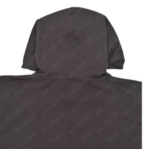 Haut court à capuche oversize pour femme, hiver, épaules tombantes, 100 % coton molletonné, personnalisable, haute qualité, manches courtes, couleur unie - Product Image 5